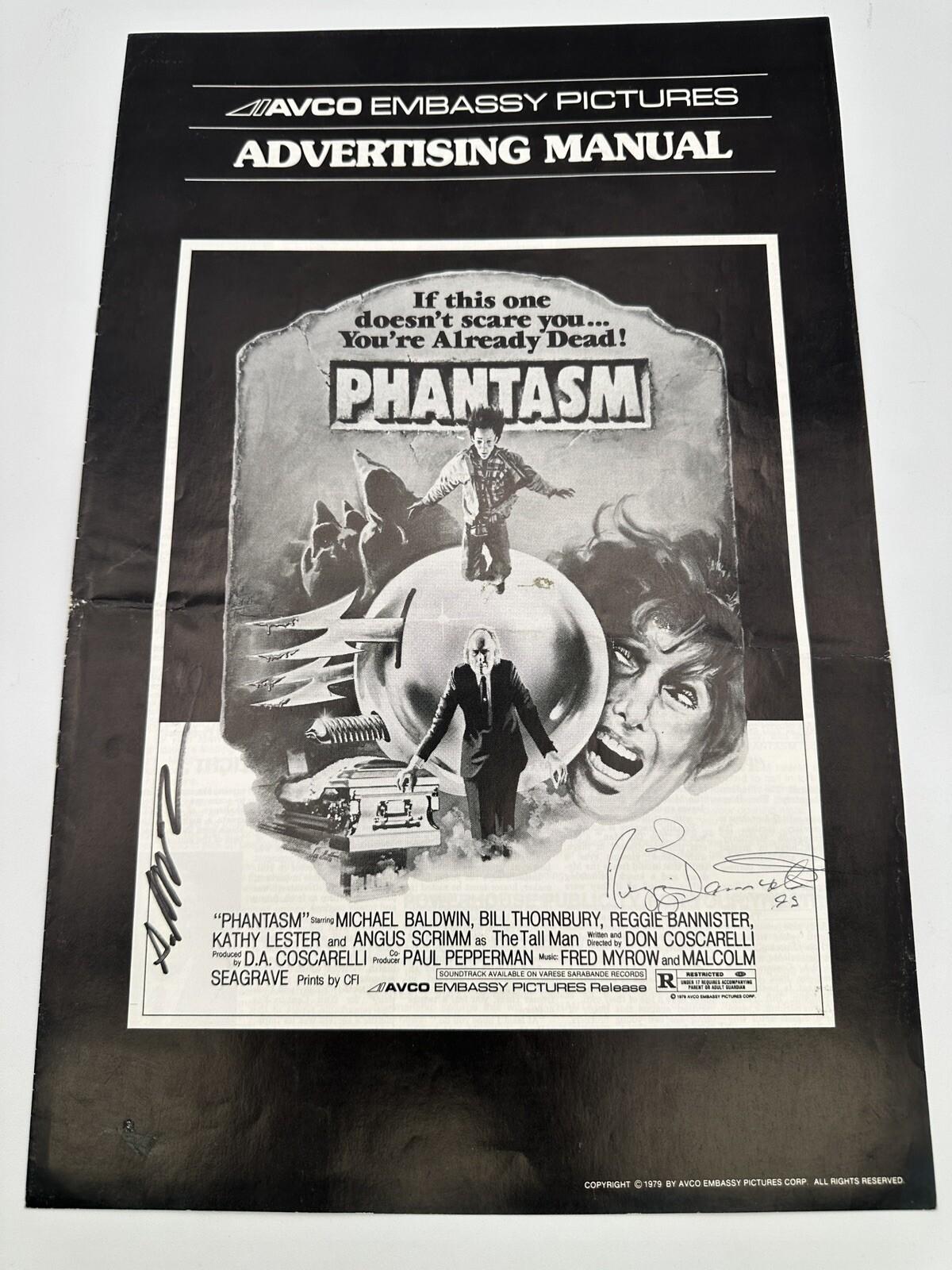 Phantasm Advertising Pressbook Cult Horror Film Signed 1979 17x11" RARE AVCO