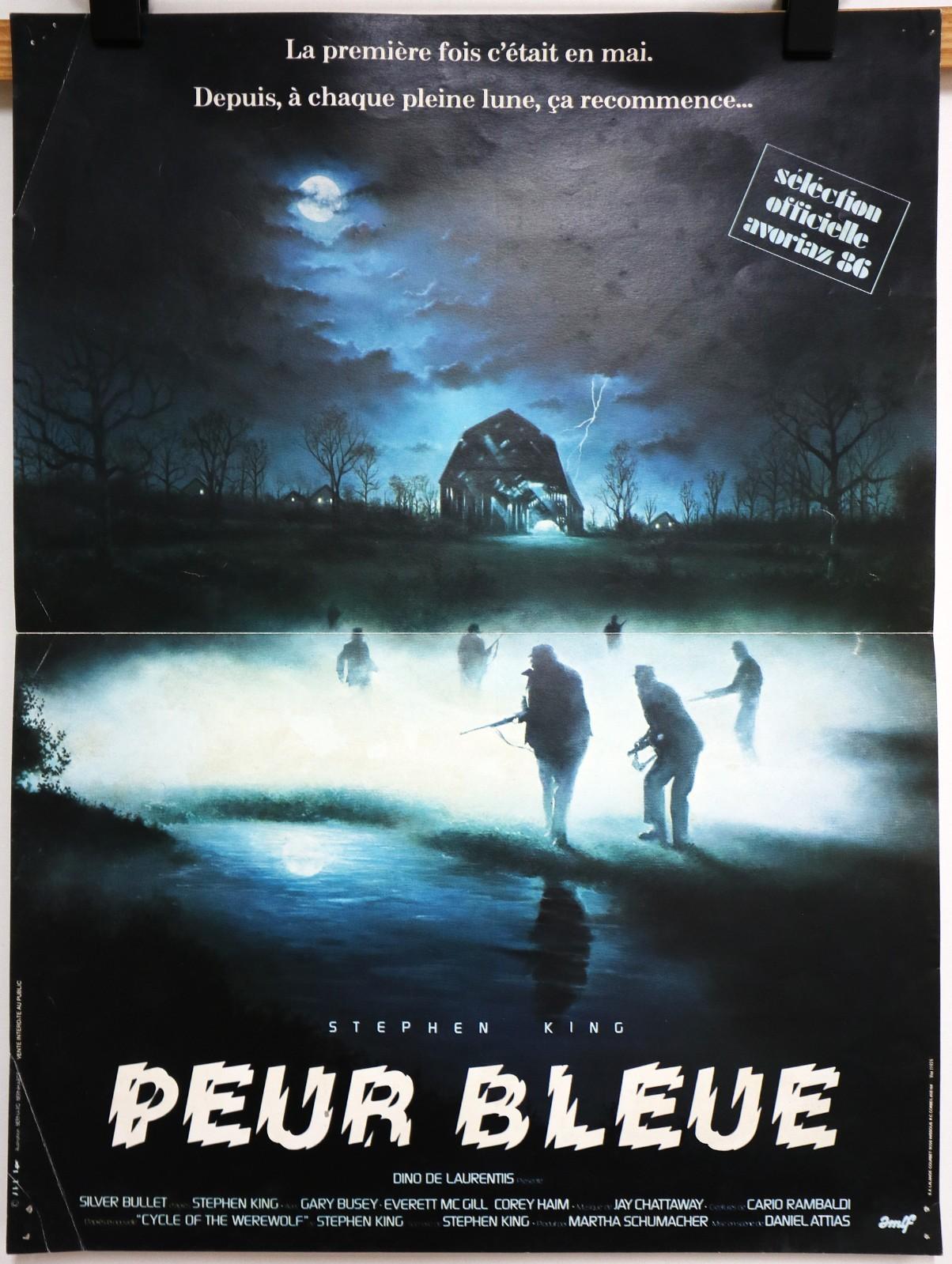 SILVER BULLET - PEUR BLEUE 1985 Vintage Small French Original Movie Poster