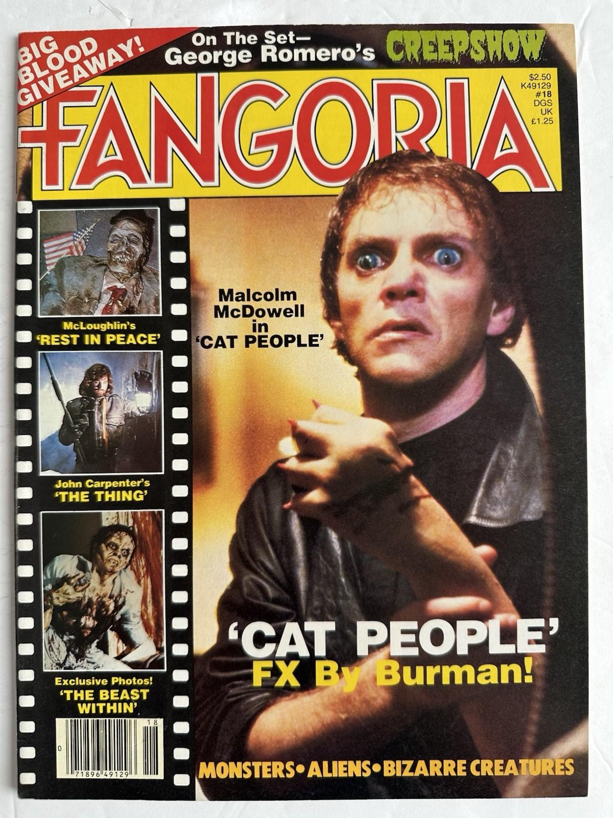 Fangoria #18 April 1982 (Starlog) Malcolm McDowell “Cat People Cover