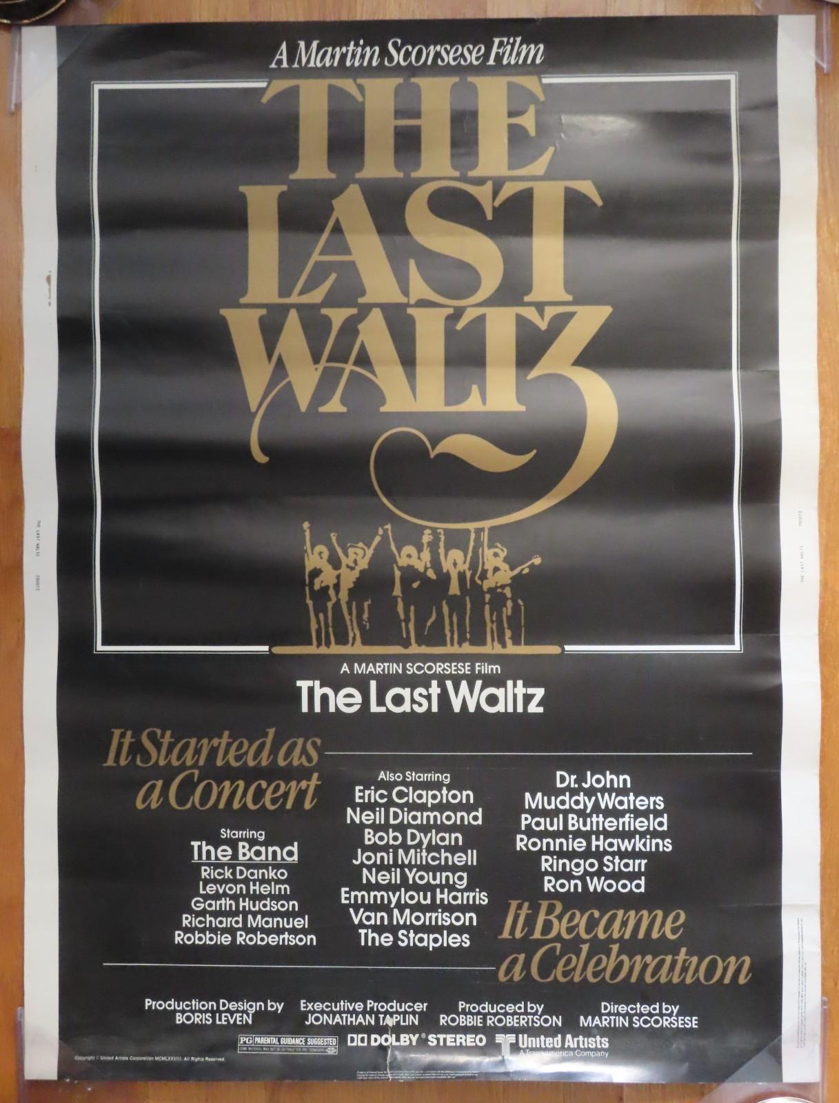1978 Original THE LAST WALTZ Movie Poster BOB DYLAN The Band MARTIN SCORSESE