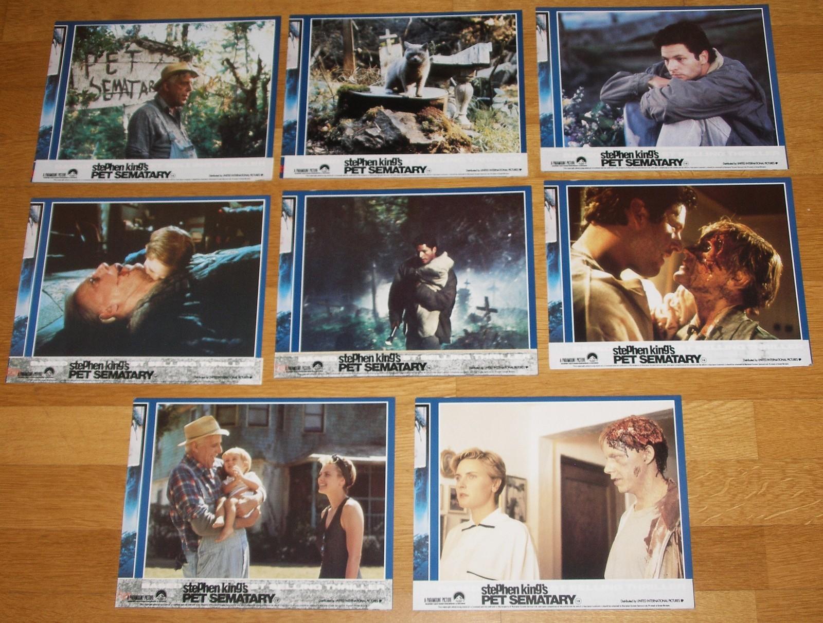 PET SEMATARY (1989) Stephen King Horror Classic Rare Original Lobby Card Set