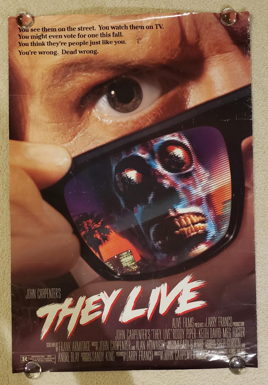 They Live Original One-Sheet Movie Poster - 27x40 DOUBLE-SIDED