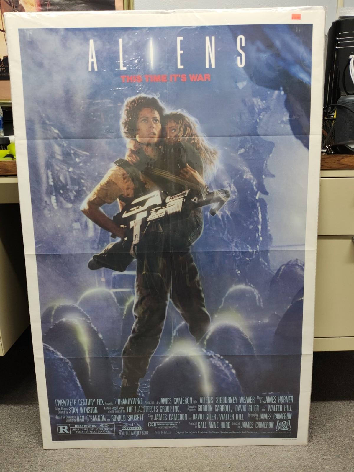 ALIENS Original Theatrical One Sheet Movie Poster 1986 FOLDED  RARE RIPLEY STYLE