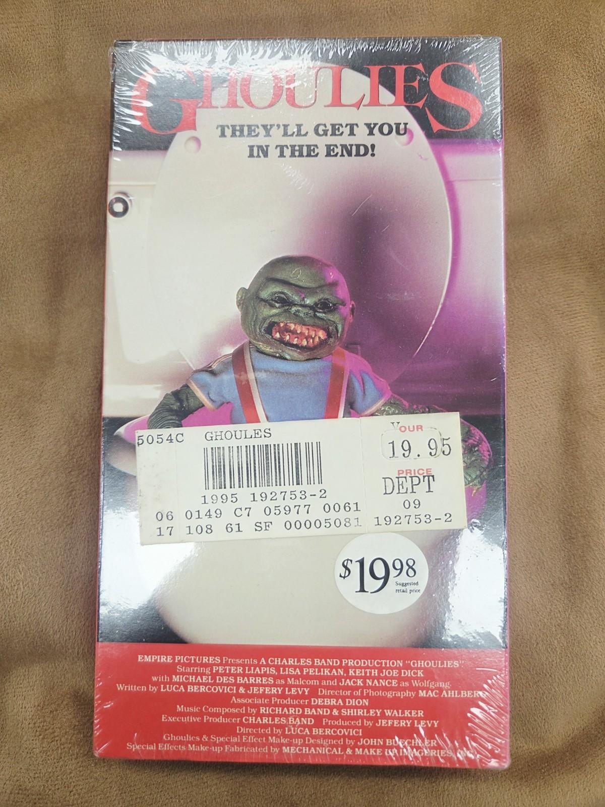 SEALED Ghoulies VHS Tape Movie 1985 Vestron Video WATERMARKS Horror Cult Classic