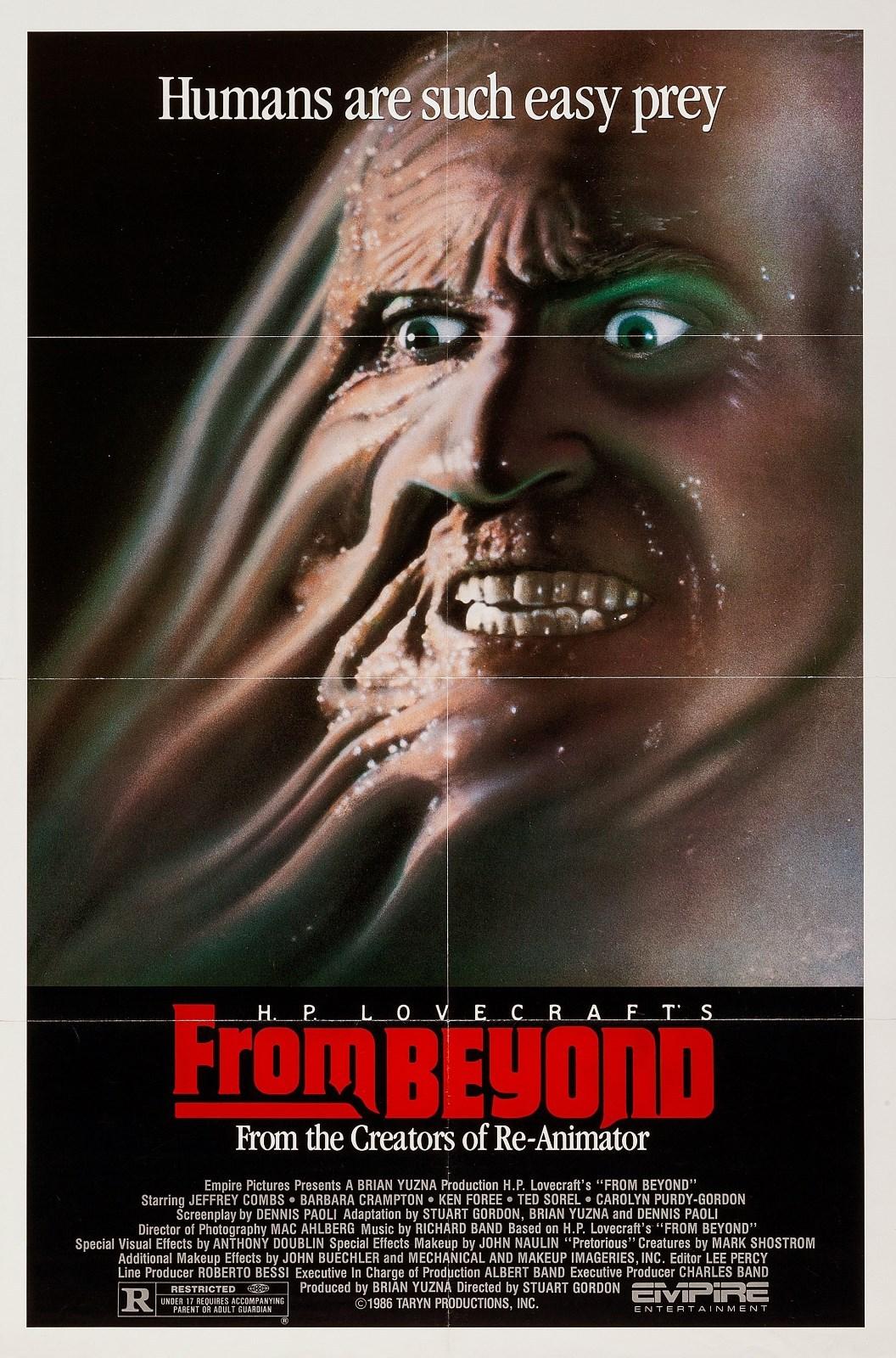 FROM BEYOND (1986) ORIGINAL MOVIE POSTER  -  FOLDED