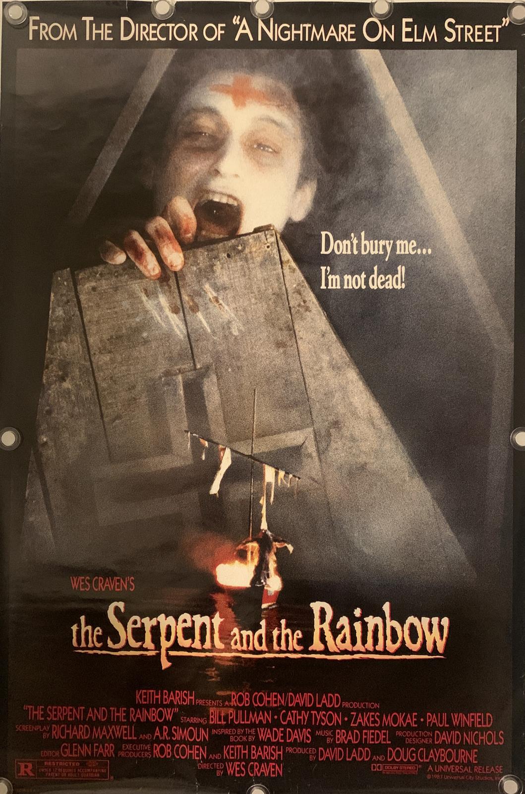 THE SERPENT AND THE RAINBOW Original One Sheet Movie Poster - 1988 - ROLLED!