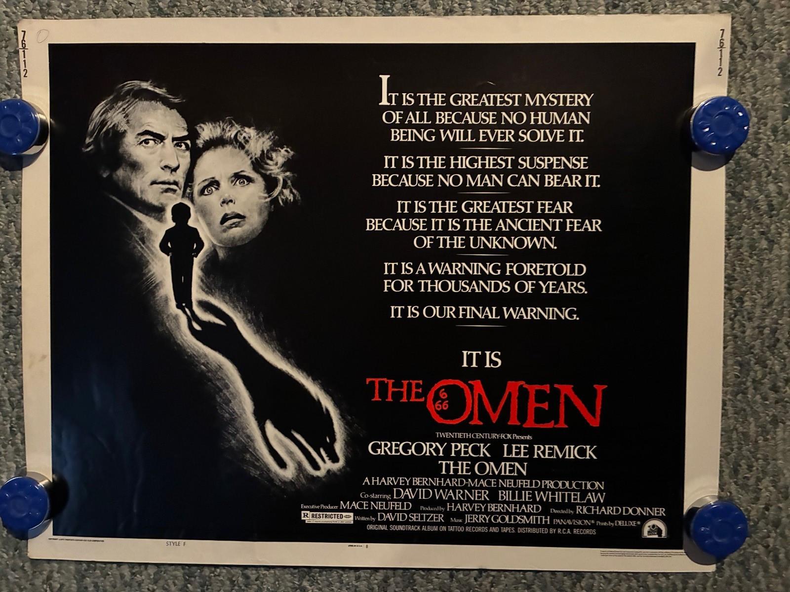 THE OMEN Original 1976 Rolled Half-Sheet (Style E) - Gregory Peck & Lee Remick