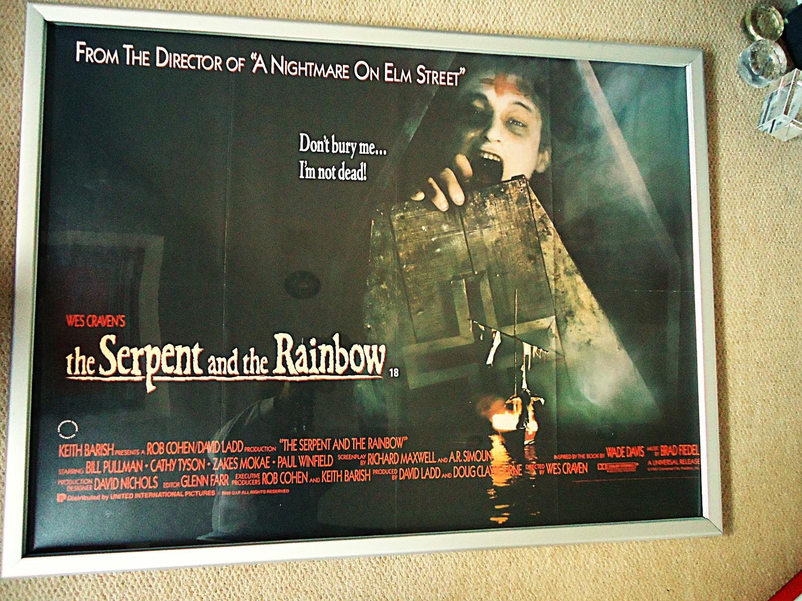 Serpent and the Rainbow ORIGINAL Quad Movie Poster 1988 Wes Craven Horror RARE