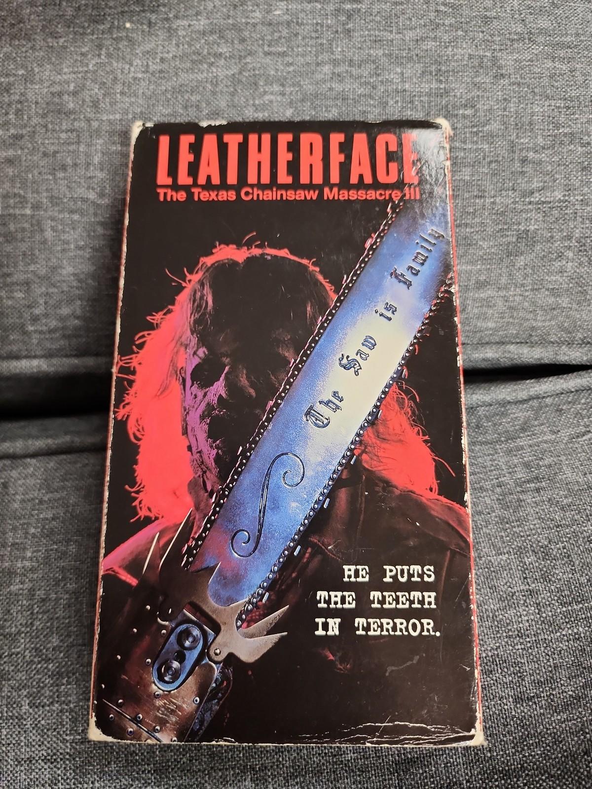Leatherface The Texas Chainsaw Massacre III VHS Tape 1990 Clamshell Cutbox