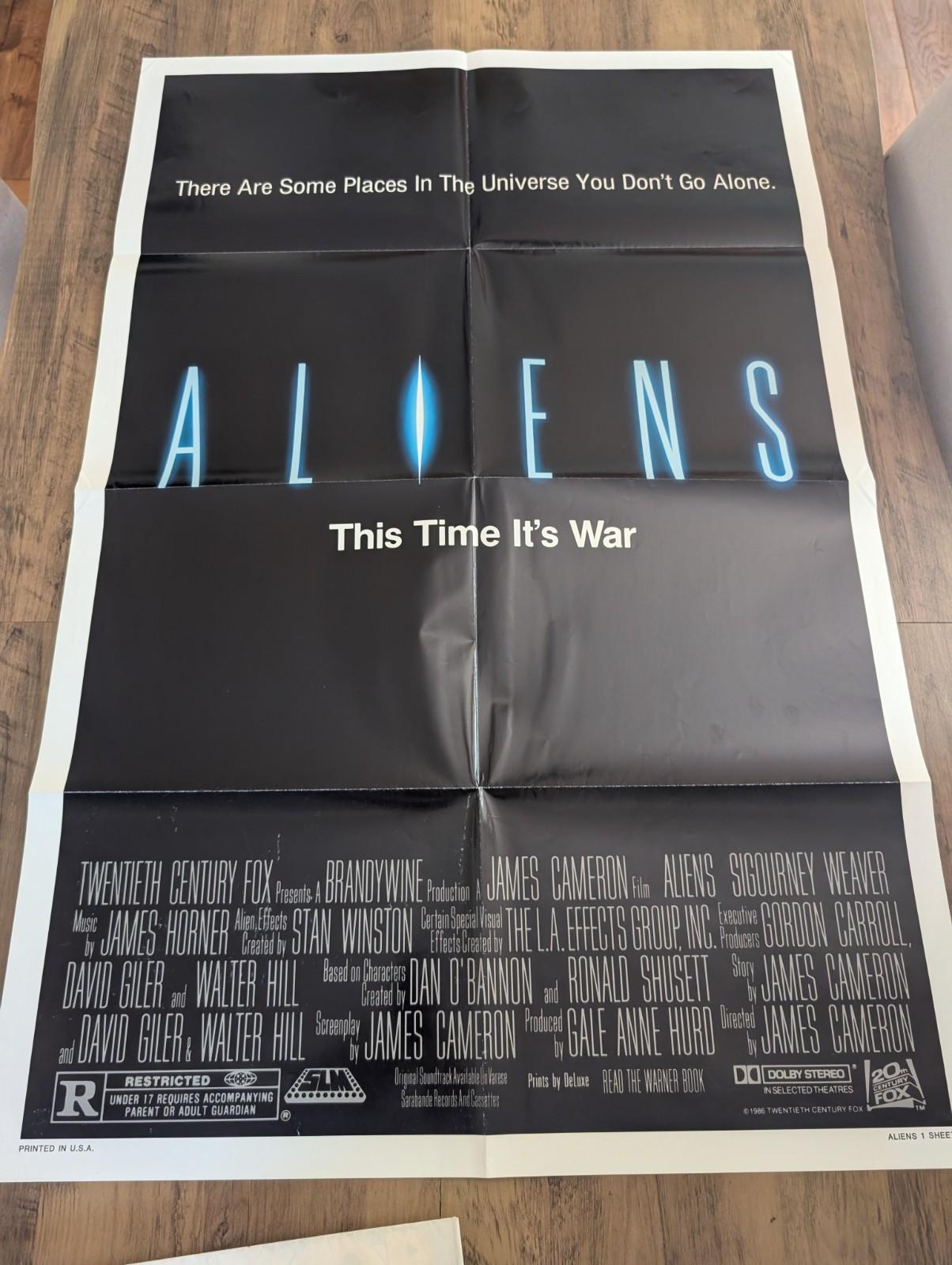 Aliens 1986 Original US One Sheet Movie Poster 27x41 Folded