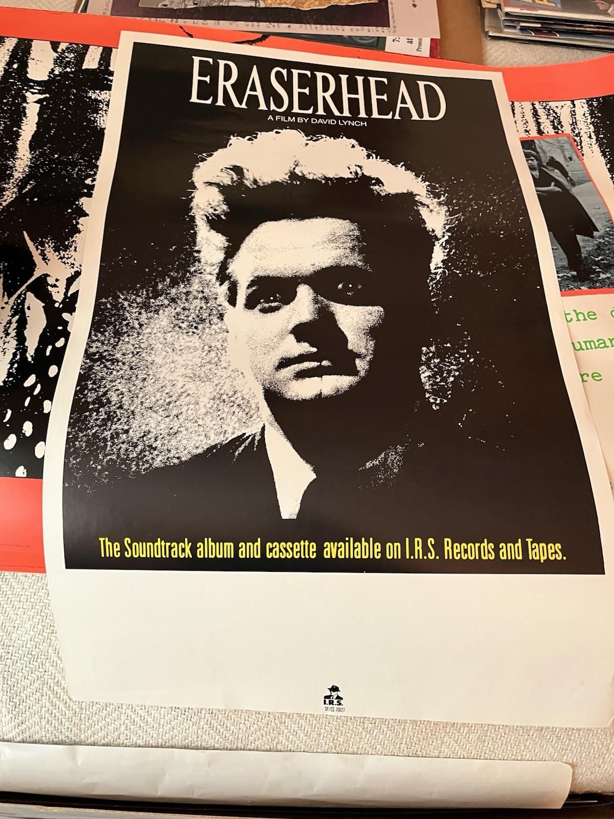 Vintage 1970’s Original Eraserhead David Lynch Movie Poster Music Soundtrack IRS