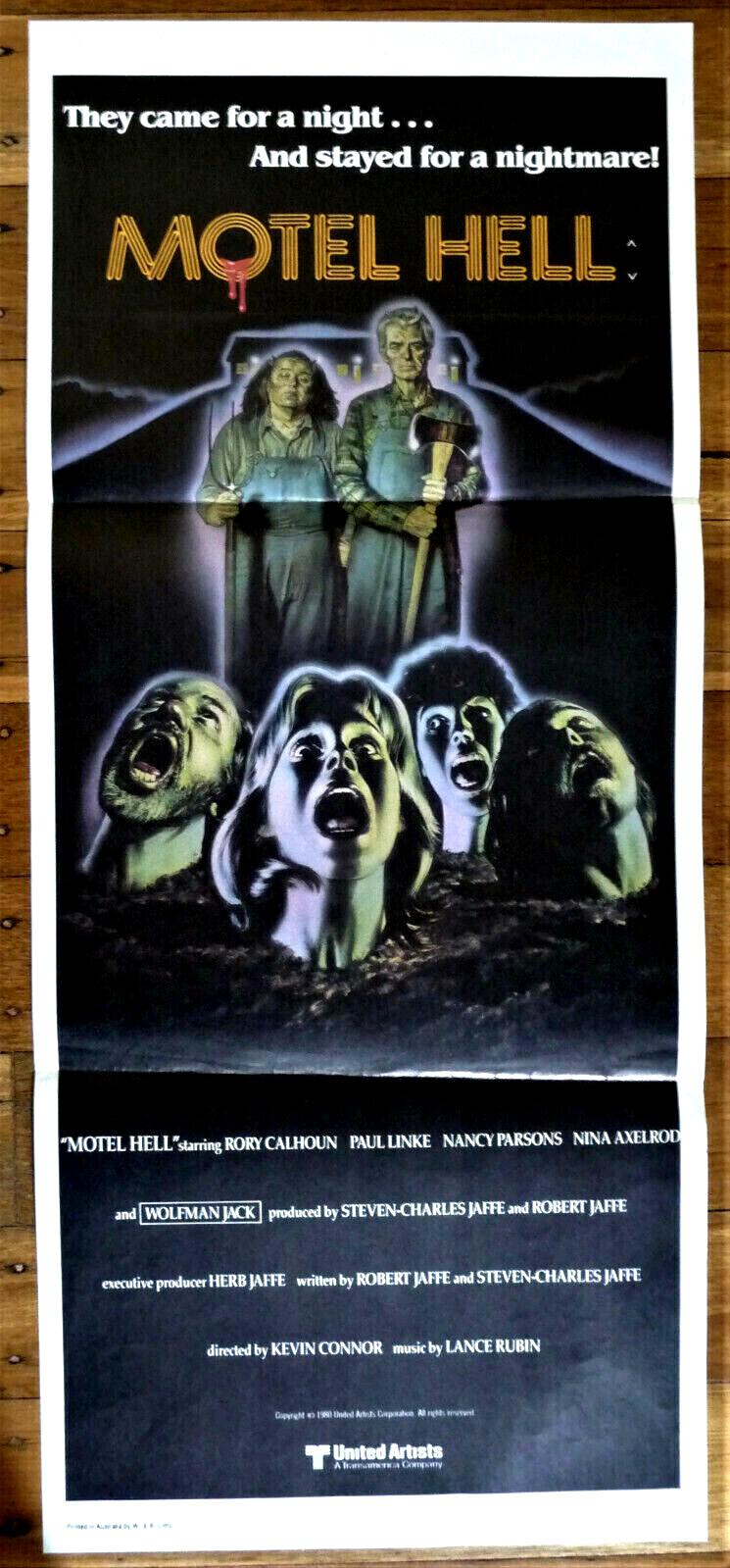 MOTEL HELL Original 1980 Australian Daybill Horror Movie Poster Rory Calhoun