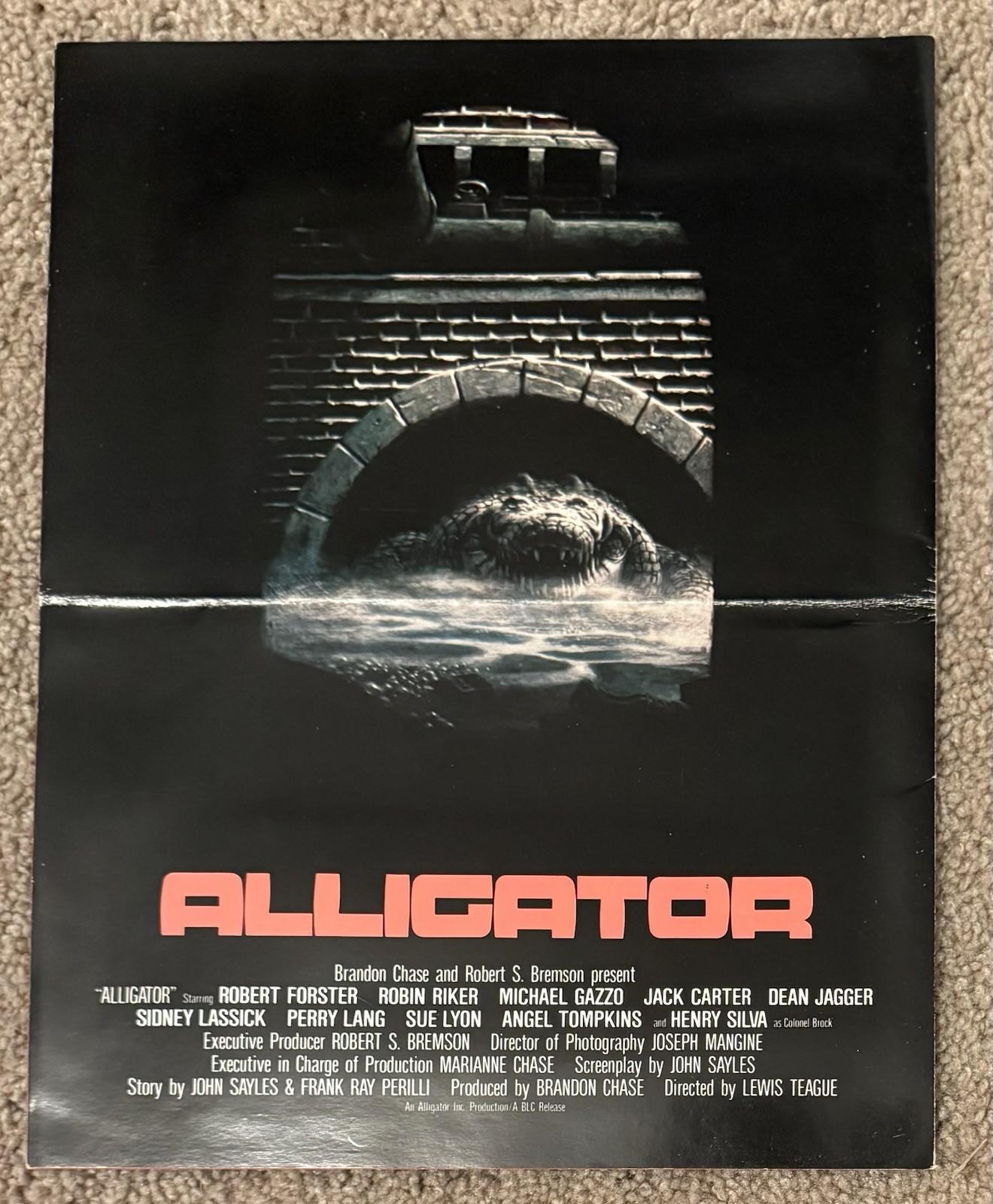 Vintage 1980 ALLIGATOR Original Movie Pressbook Press Kit Robert Forster Horror