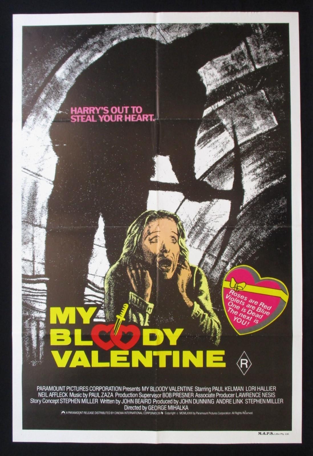 MY BLOODY VALENTINE 1981 Original Australian movie poster horror slasher