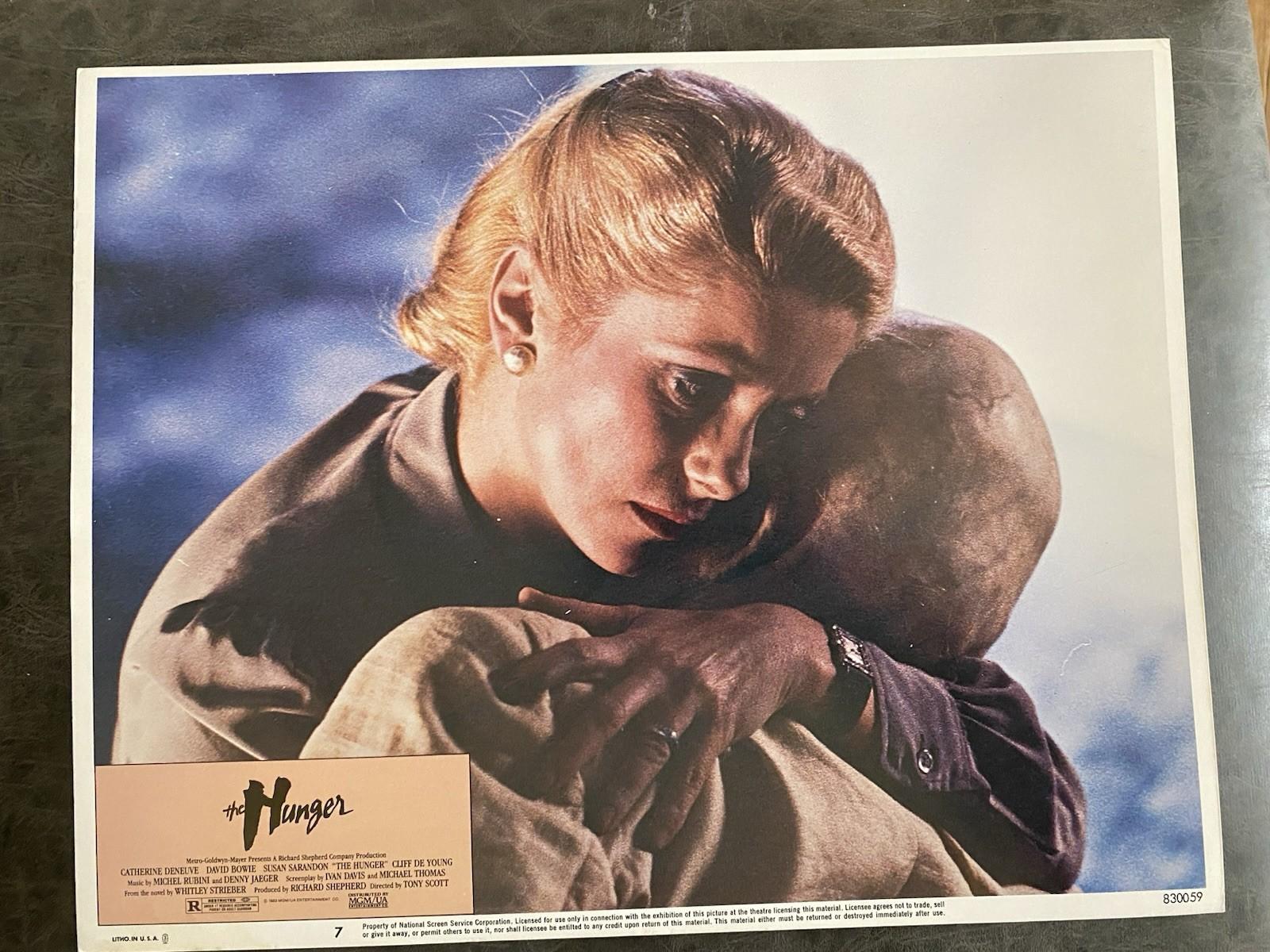 THE HUNGER 1983 Original Vintage Lobby Card with David Bowie & Catherine Deneuve