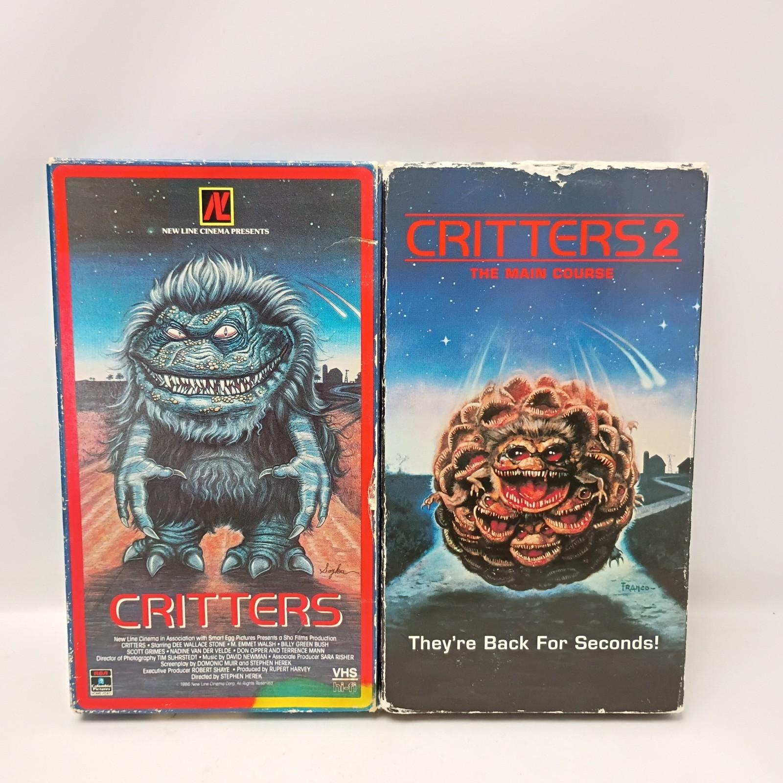 Critters + Critters 2 VHS 1986 Sci-Fi Horror Original Lot Vintage VTG Cult