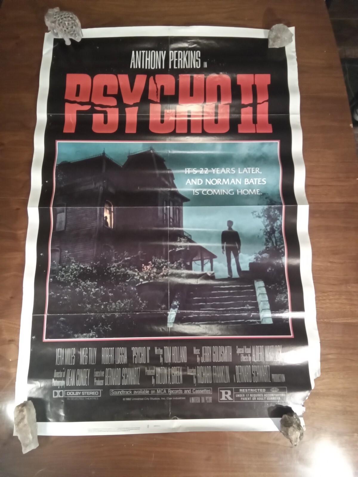 Psycho II 2 Original 27x41 One Sheet Movie Poster Horror 1983 Anthony Perkins