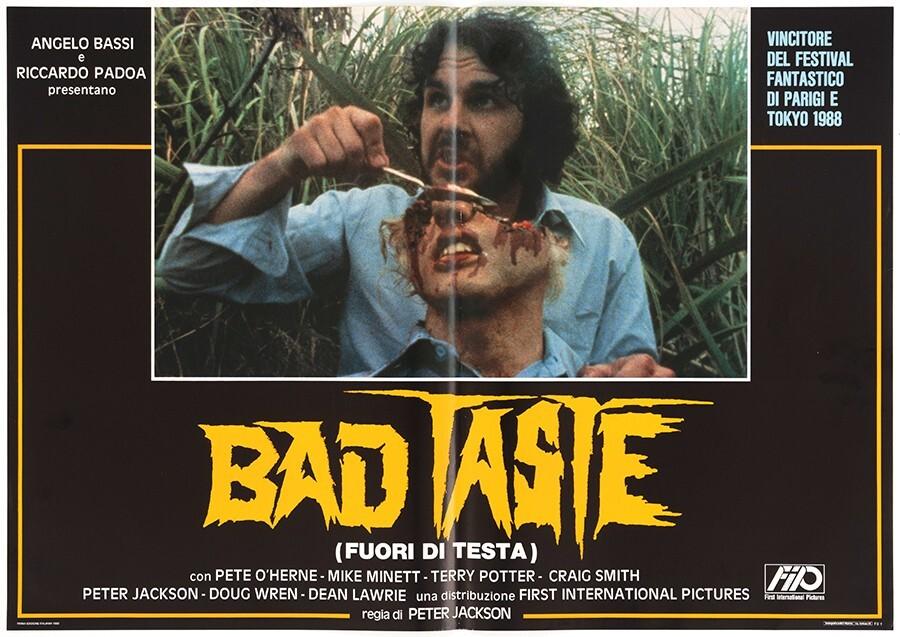BAD TASTE MANIFESTO PETER JACKSON'S FIRST FILM HORROR 1987 FOTOBUSTA LOBBY CARD