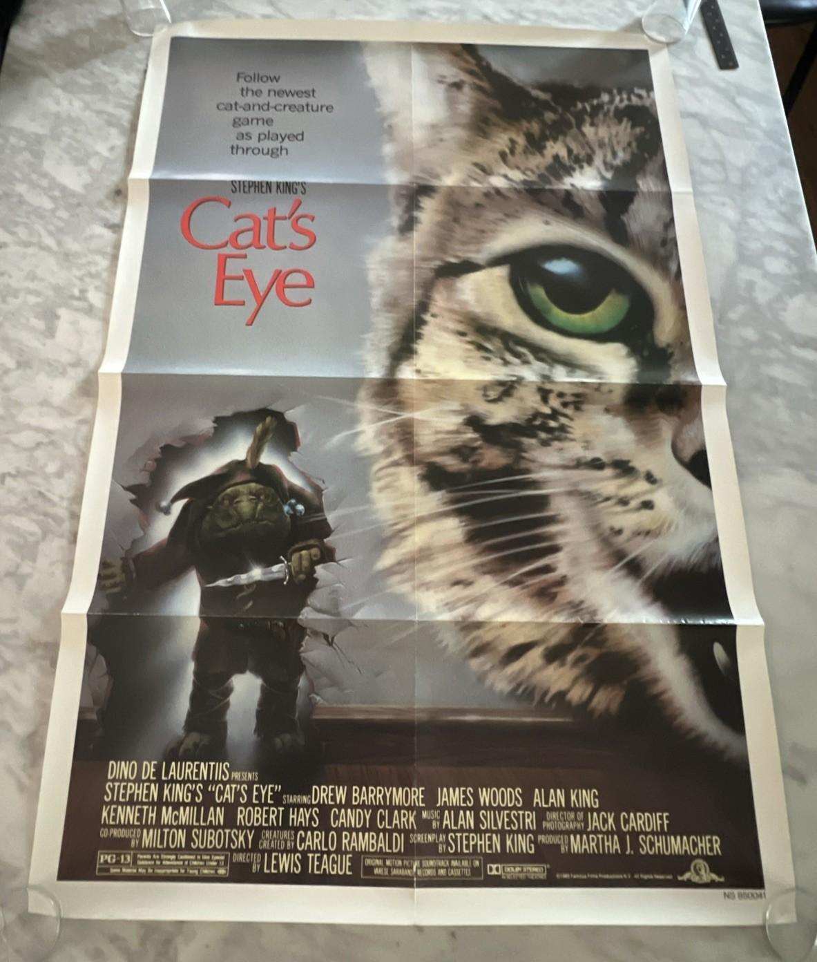 Cat's Eye 1985 original movie Theater poster 27x41 ROLLED Stephen King