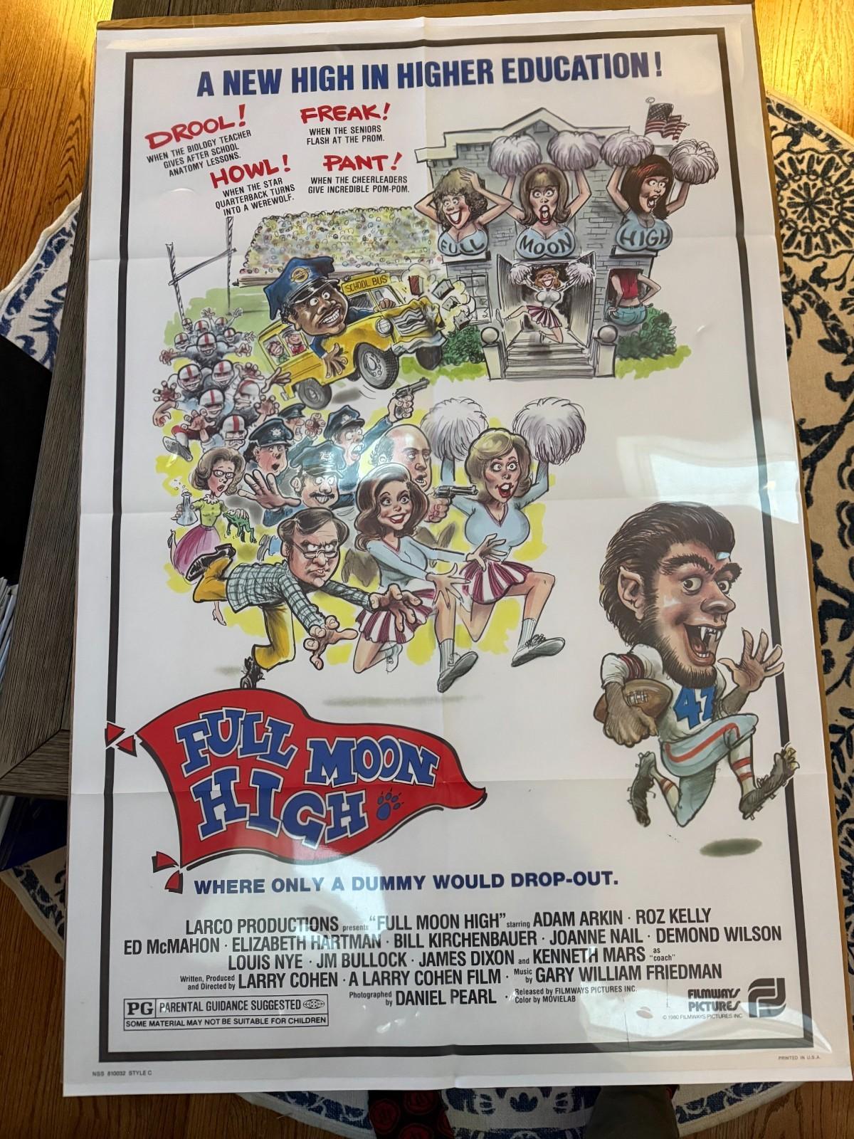 FULL MOON HIGH Original Studio Movie Poster 27x41 1981 Horror Werewolf