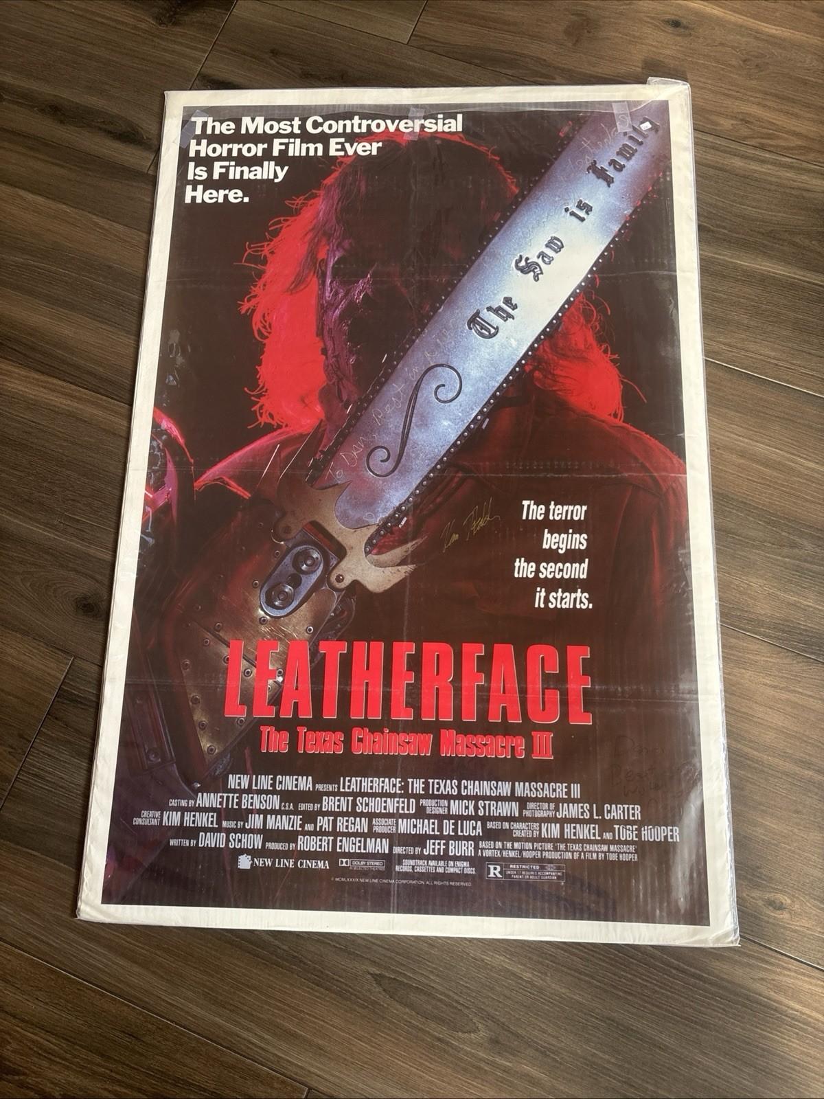 Leatherface: The Texas Chainsaw Massacre III ~1990~ ORIGINAL 1 Sheet SIGNED