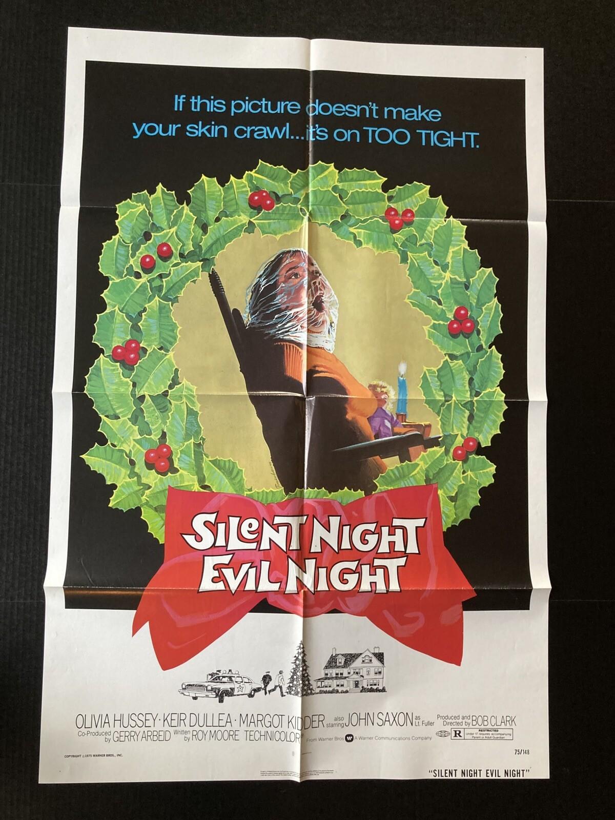 SILENT NIGHT EVIL NIGHT BLACK CHRISTMAS ORIGINAL ONE SHEET MOVIE POSTER 1974