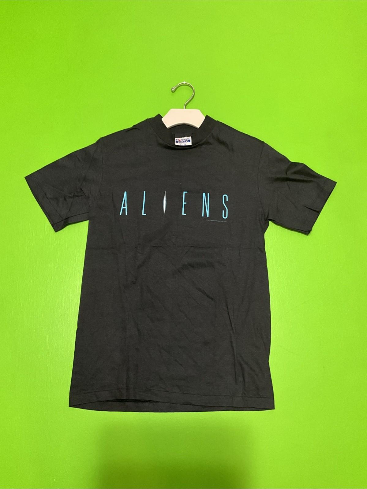 Vintage Aliens 1986 Movie Promo T Shirt Dark Navy Size Small