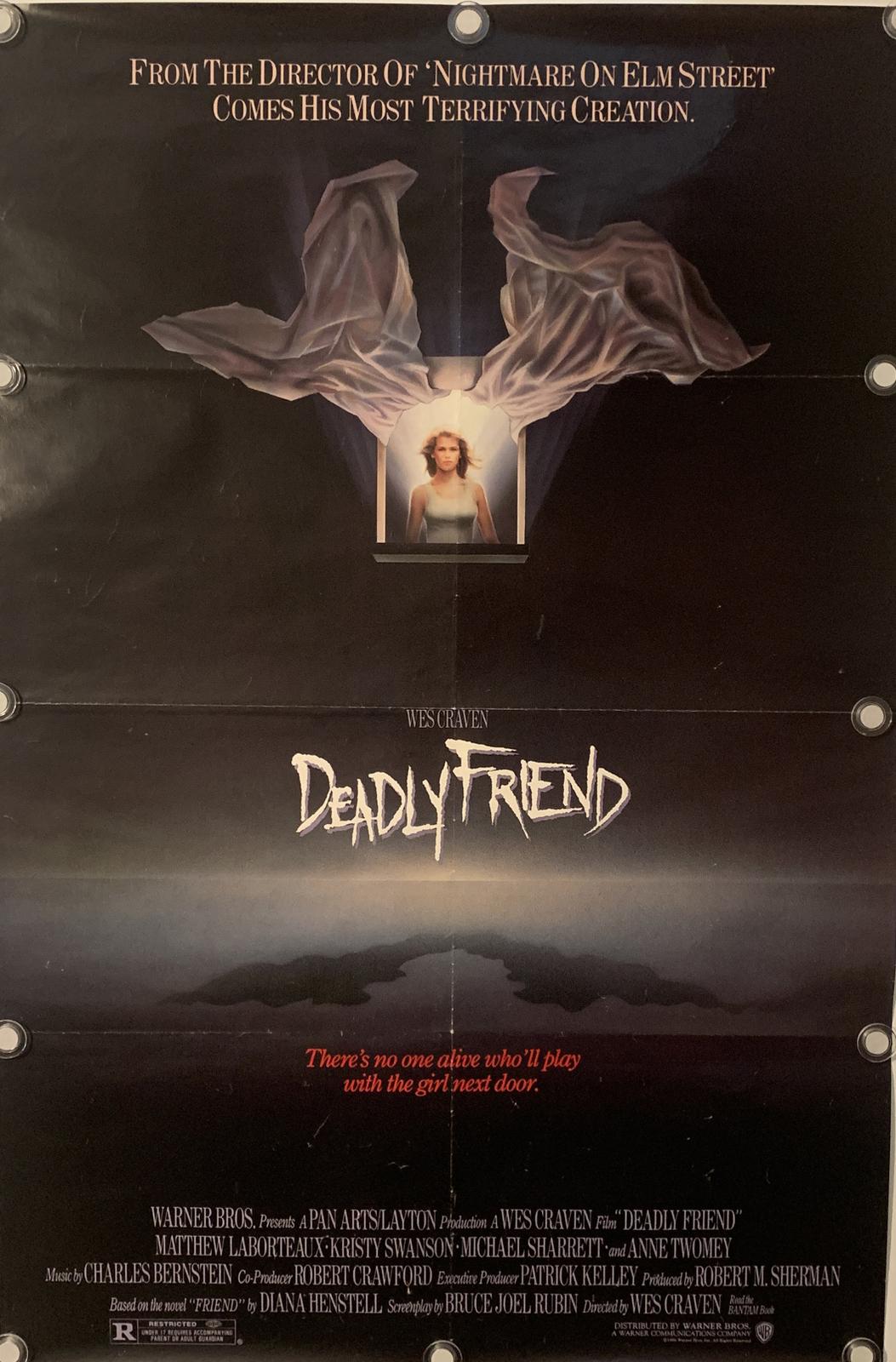 DEADLY FRIEND Original One Sheet Movie Poster - 1986 - WES CRAVEN