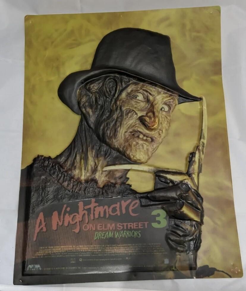 Original Nightmare on Elm Street 3 Dream Warriors Vintage Promo 3D Molded Sign