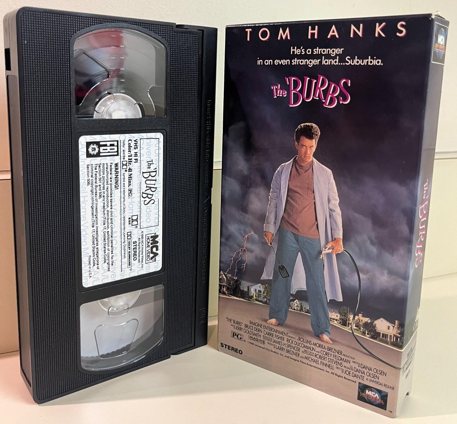 The 'Burbs VHS 1989 Original, Comedy Horror, Tom Hanks, Carrie Fisher, Joe Dante