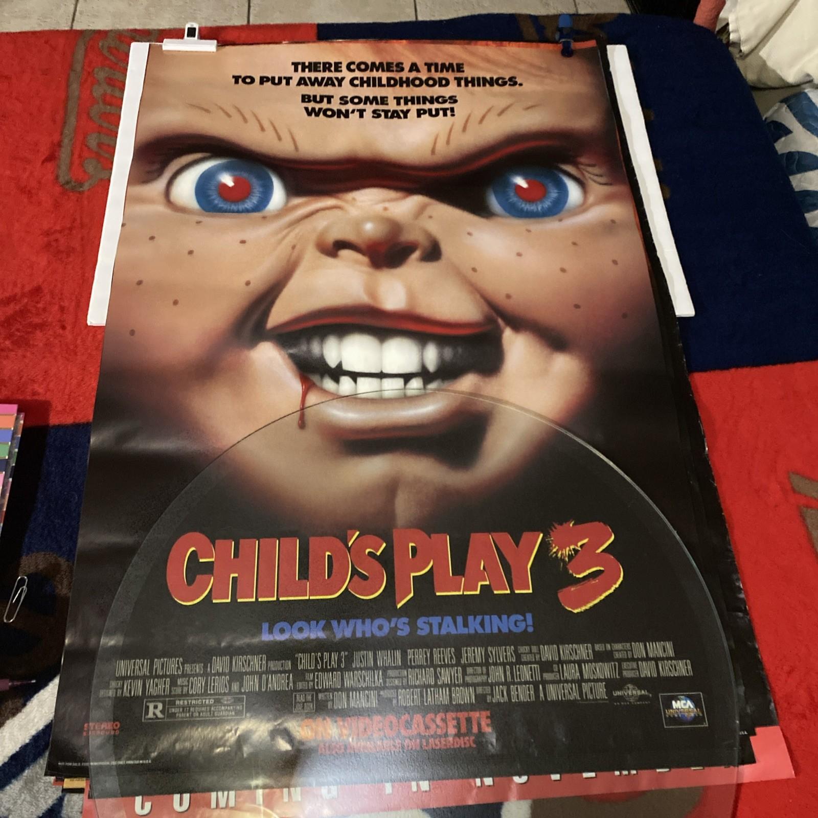 Child’s Play 3 (1991) Original Video Store Movie Poster 27x40 Chucky Horror One 