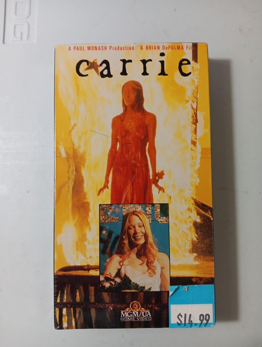 Carrie (1976)  Stephen King Travolta VHS NEW SEALED Watermarks.