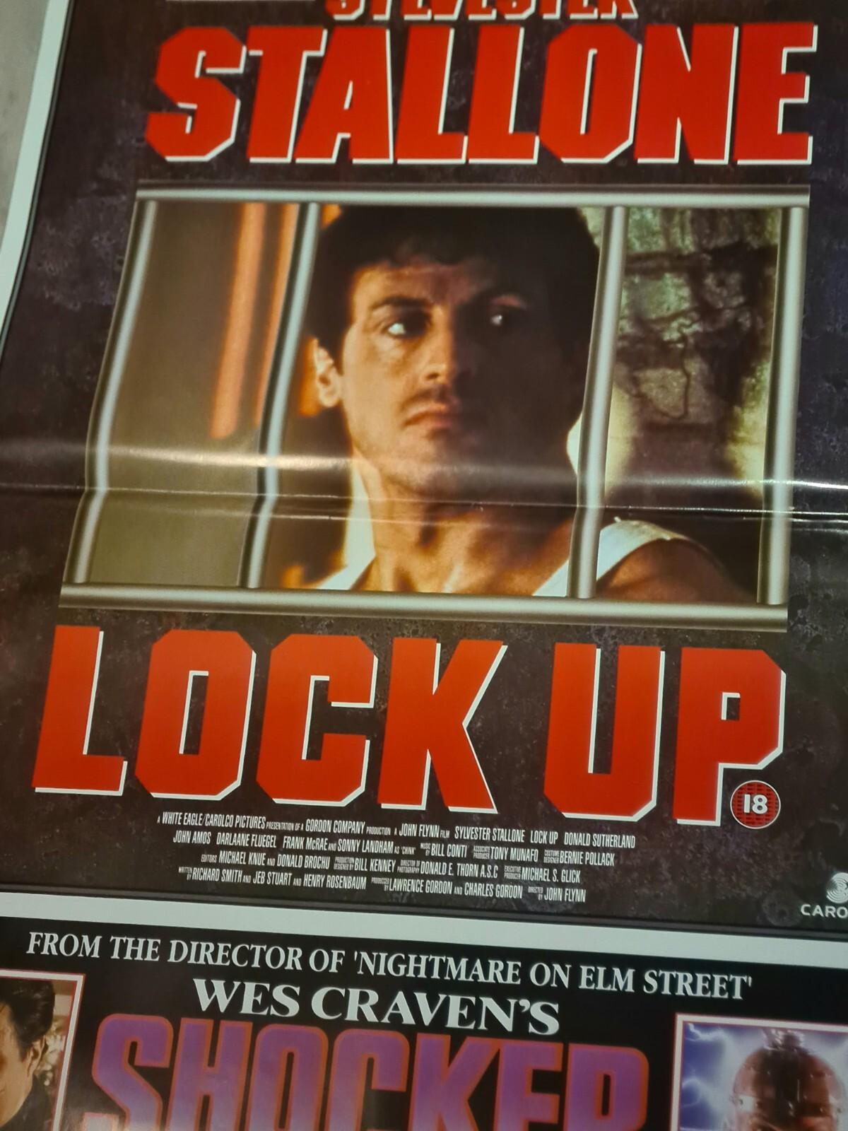 Lock Up and Wes Craven's Shocker (1989) Stallone - Original UK Video Poster