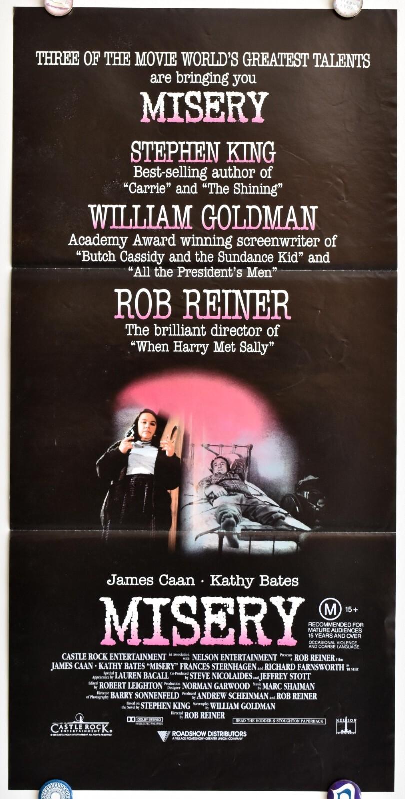 Misery Original 1990 Australian cinema daybill movie poster Stephen King