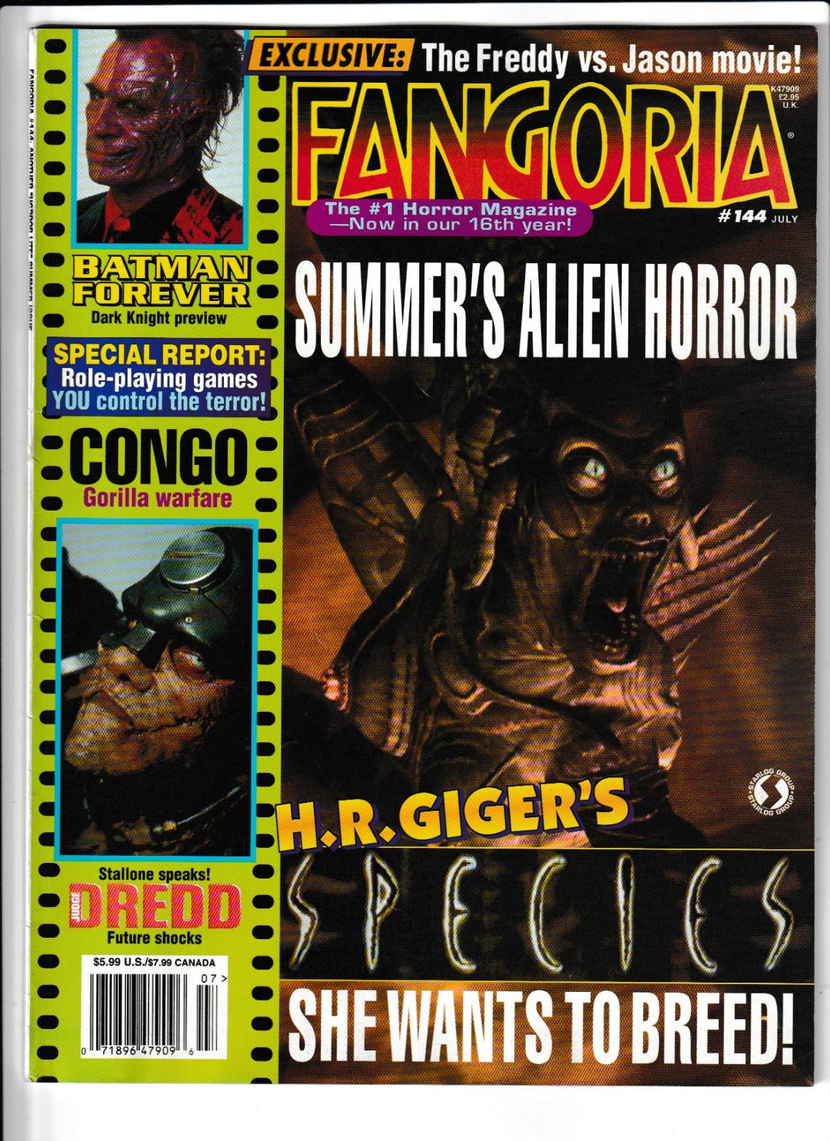 Fangoria #144 (1995) Summer's Alien Horror  Species FN - VF