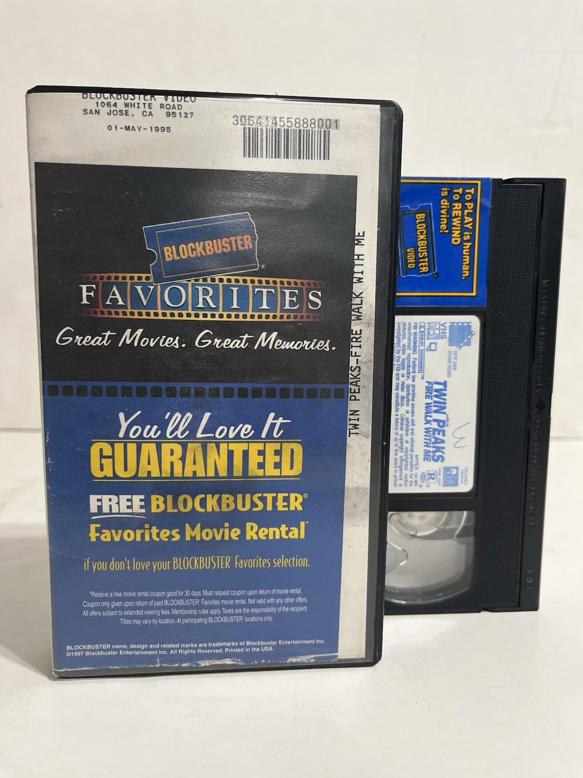 Twin Peaks Fire Walk With Me VHS Tape David Lynch BLOCKBUSTER RENTAL CASE RARE