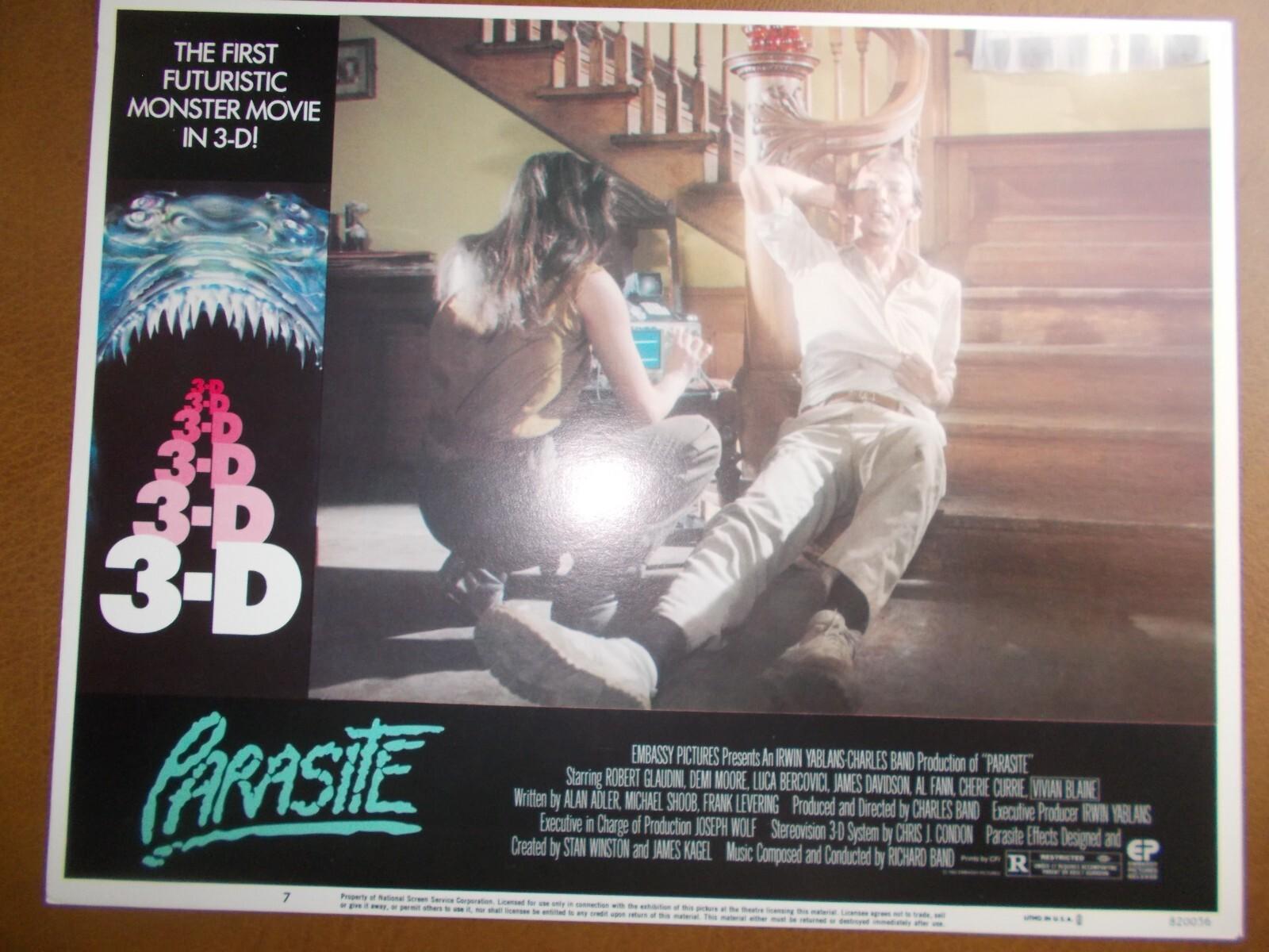 PARASITE 3-D original 1982 Demi Moore pair of lobby cards 11"x14"in vg condition
