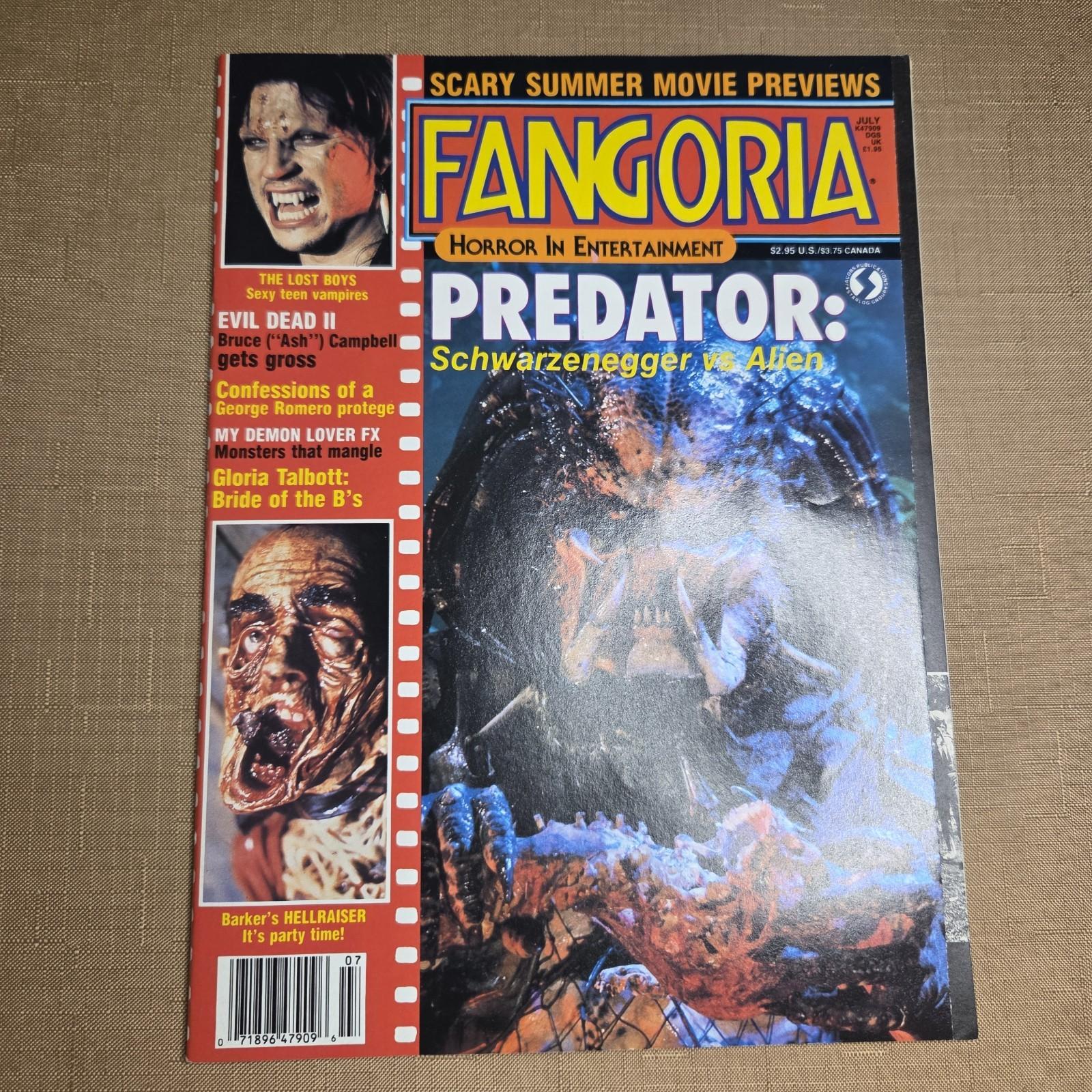 Fangoria #65 (1987) Predator Cover ARNOLD Schwarzenegger Evil Dead II Horror HTF