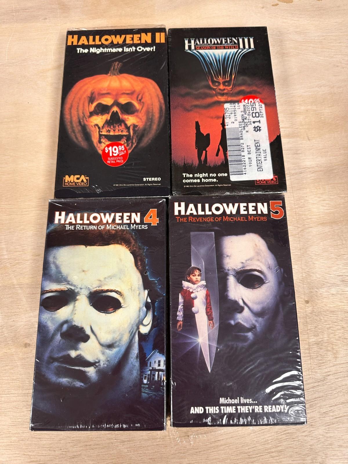 Halloween 2, 3, 4, 5 VHS Lot, Original MCA Halloween 2-3, Horror Lot, SEE PHOTOS