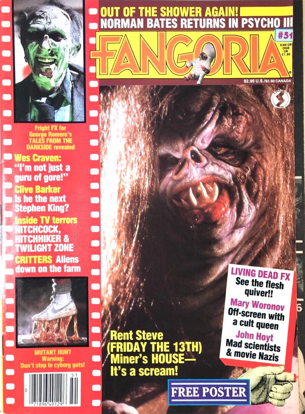 FANGORIA #51 - 1986 - PSYCHO III - WES CRAVEN - CRITTERS = HITCHCOCK - VG+