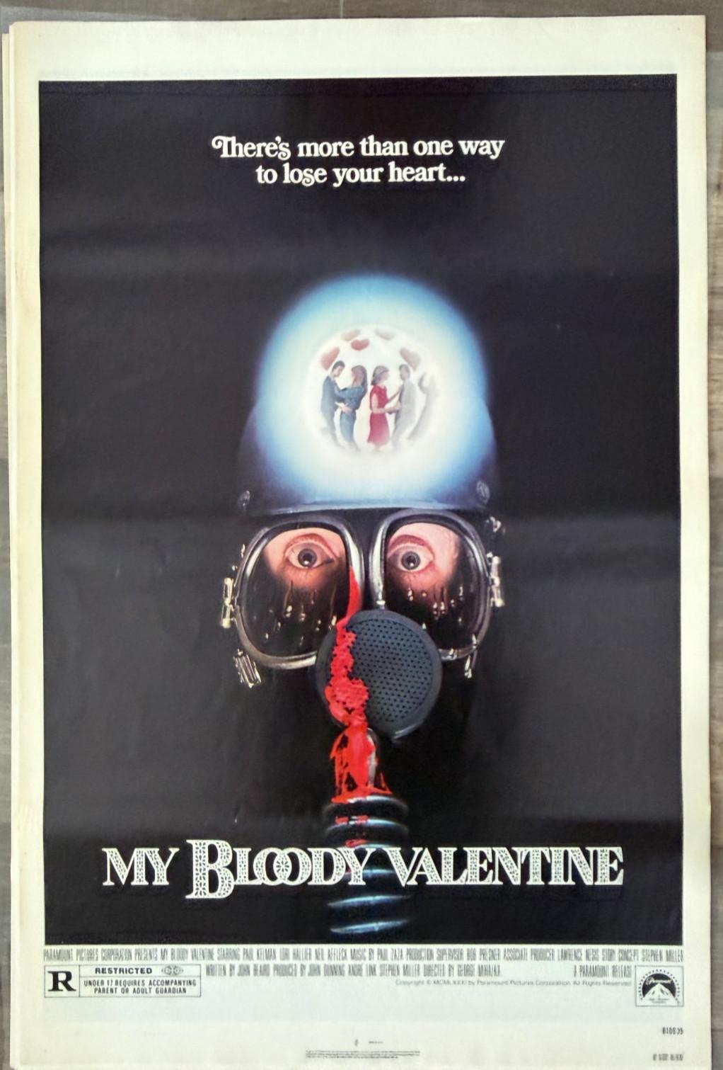 1981 MY BLOODY VALENTINE. classic horror/slasher . original MINT-ROLLED