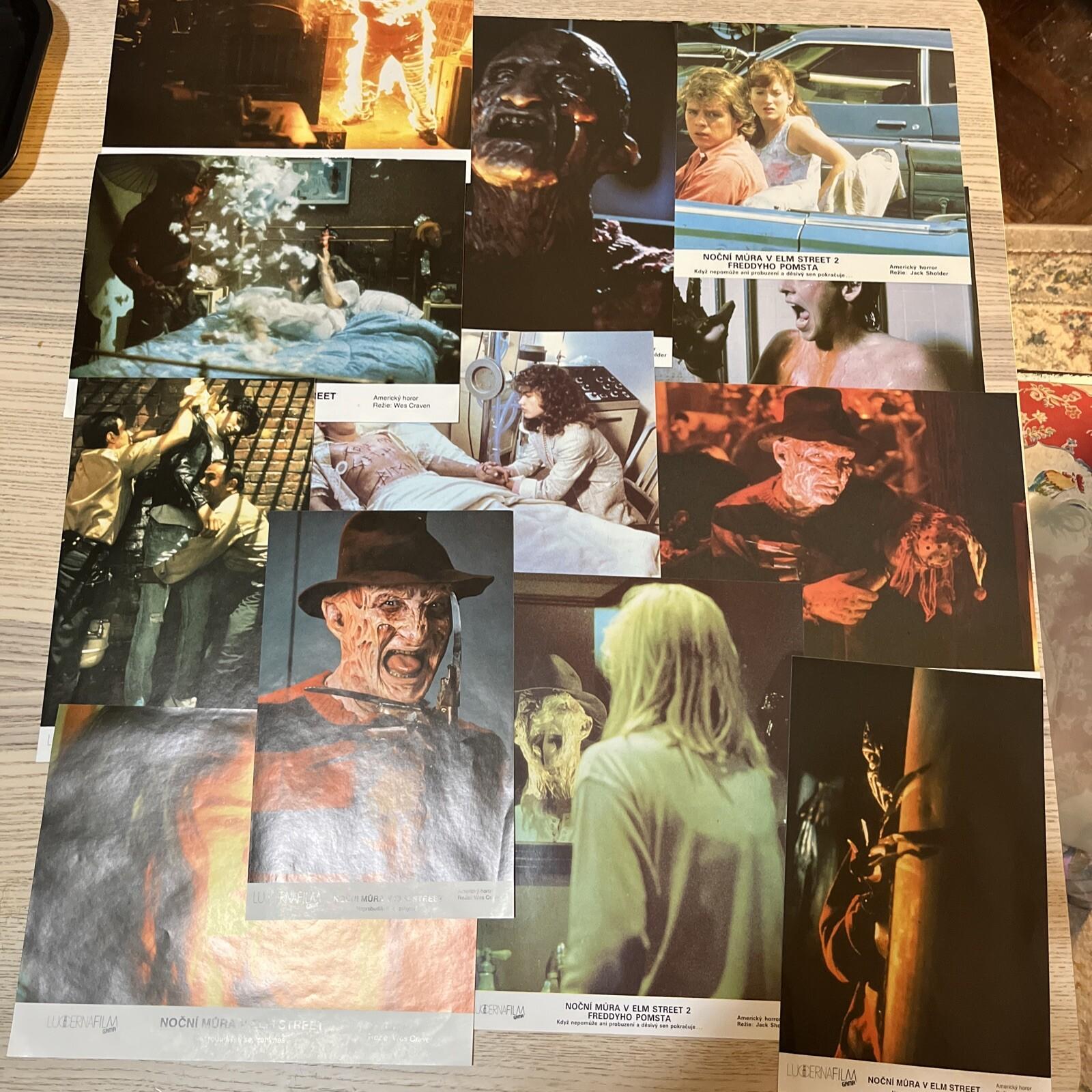 Nightmare On Elm Street Lot Of 12 Lobby Press Photos Chech Lobby Cards Rare 2 3