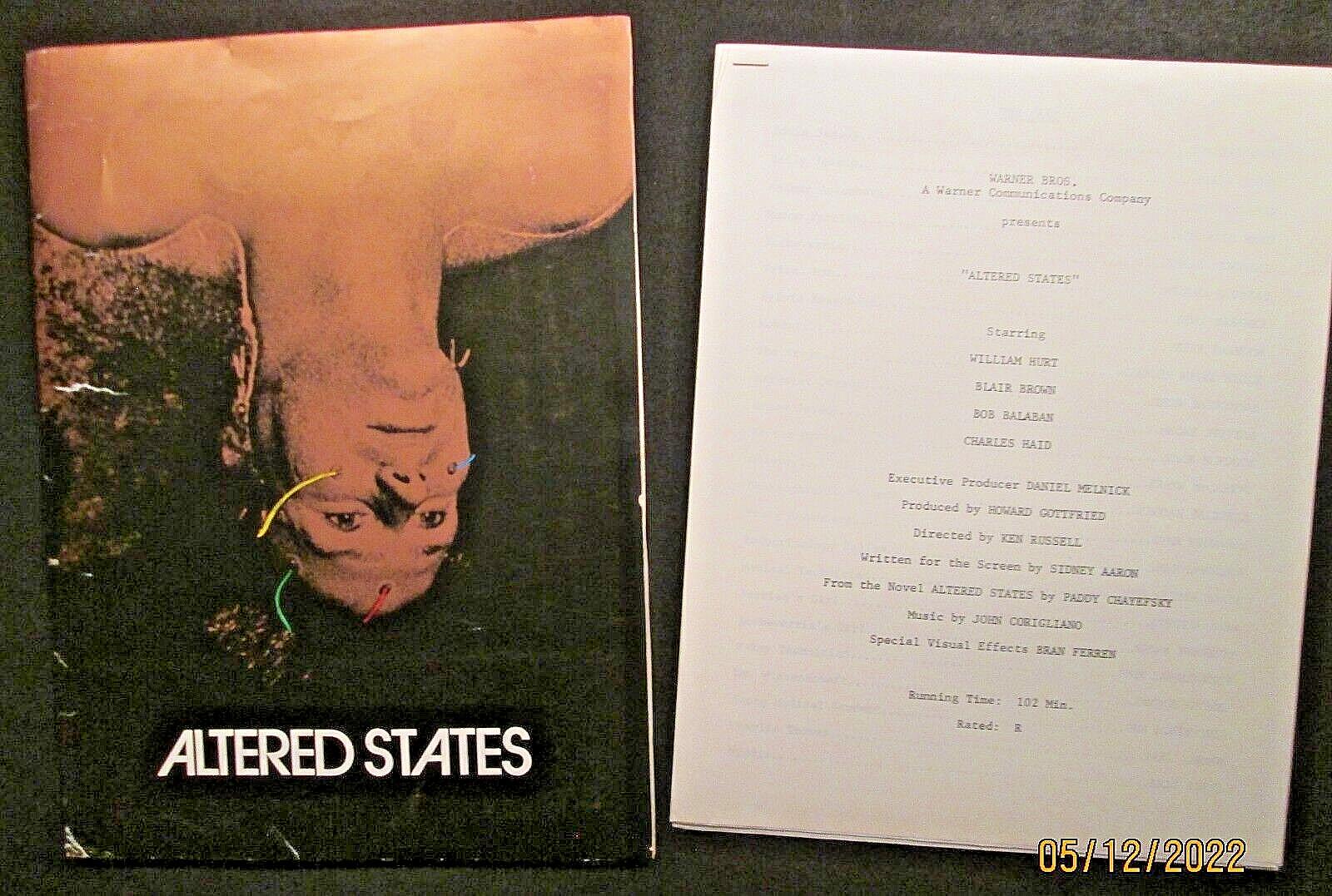 WILLIAM HURT:  (ALTERED STATES) ORIG,1980 MOVIE PRESSKIT SET (CLASSIC)
