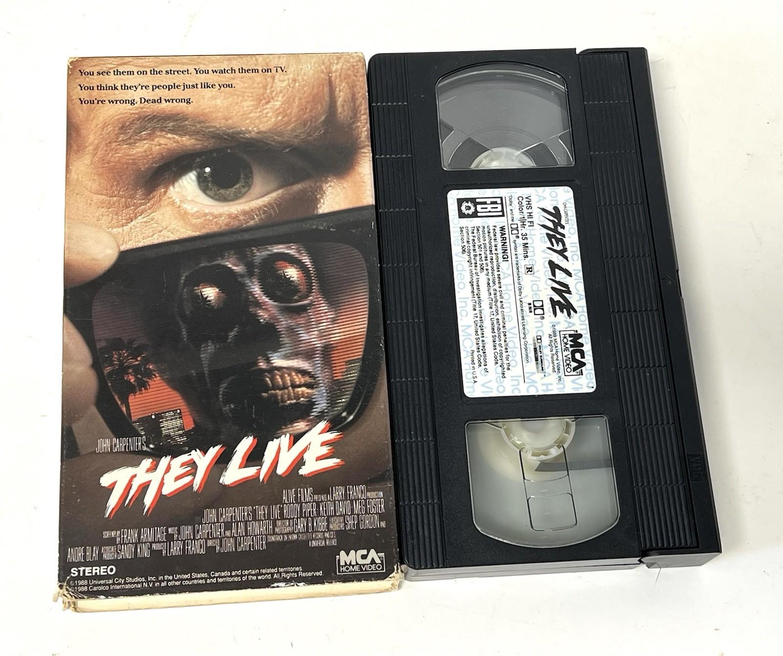 They Live 1989 MCA Original VHS John Carpenter Rowdy Roddy Piper Horror Vintage