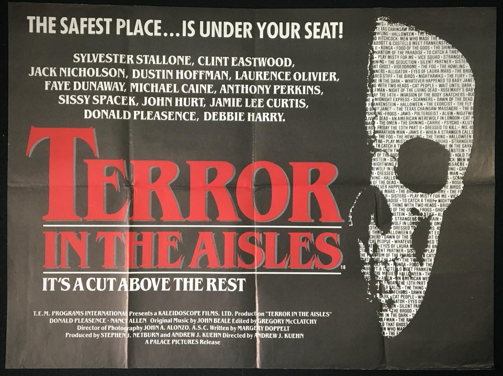 Terror in the Aisles ORIGINAL Quad Movie Poster Donald Pleasance HORROR 1984