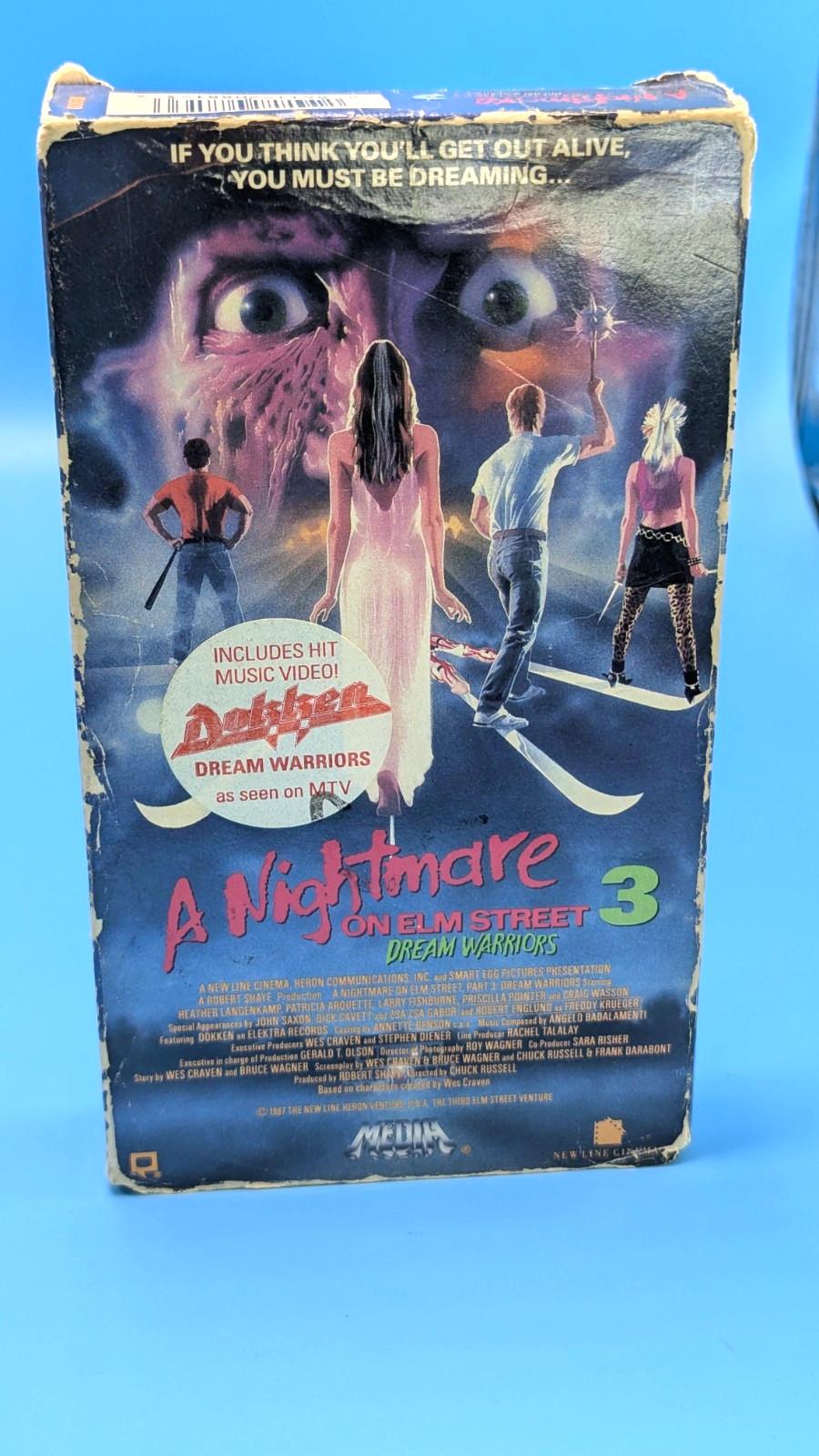 A Nightmare on Elm Street 3 - Dream Warriors (VHS, 1987) First Release w Sticker