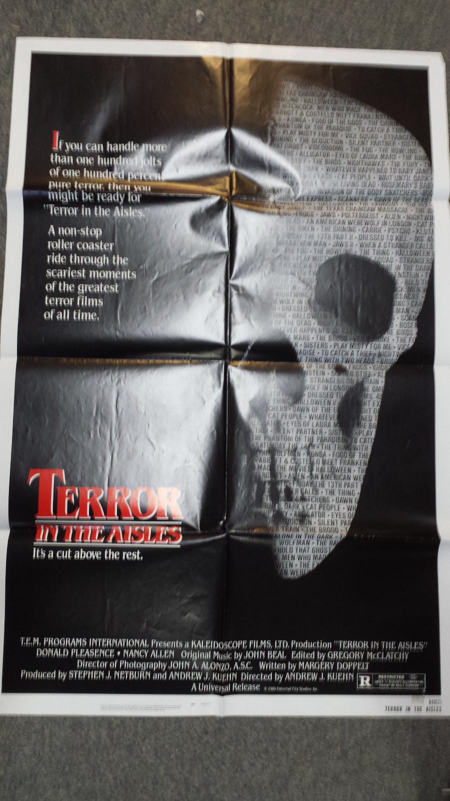 TERROR IN THE AISLES VINTAGE 27 X 41 INCH ORIGINAL 1 SHEET MOVIE POSTER ~ 1984