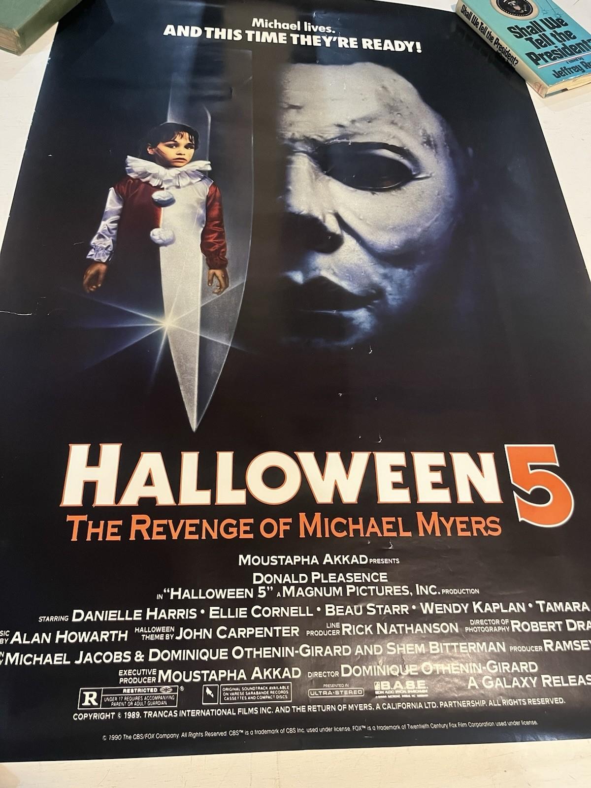 Large Original Halloween 5 Poster The Revenge Of Michael Myers 1990 25 By 38