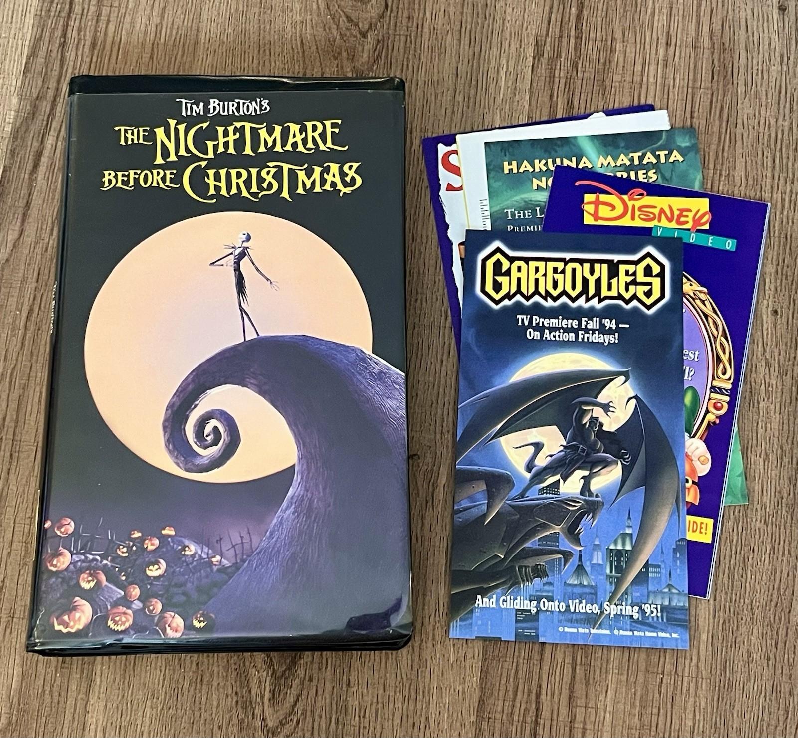 Vintage 1993 Tim Burton Nightmare Before Christmas CLAMSHELL VHS Tape w/Inserts