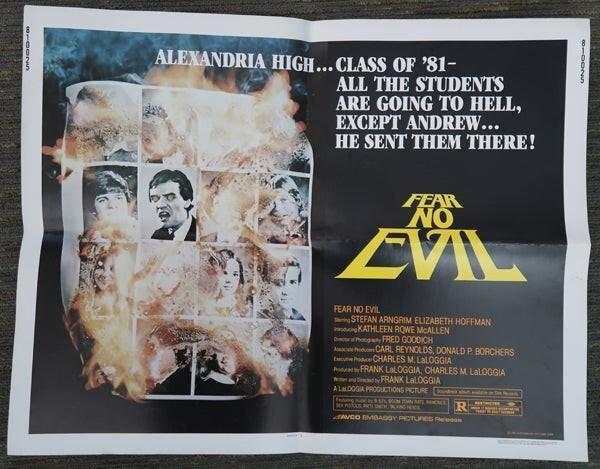 Fear No Evil 1981 Original 22x28 Movie Poster Cult Horror Stefan Arngrim